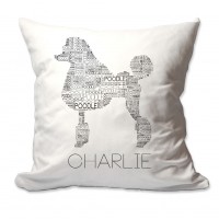 4 Wooden Shoes Personalized Poodle Dog Breed Word Silhouette Throw Pillow FWDS1704